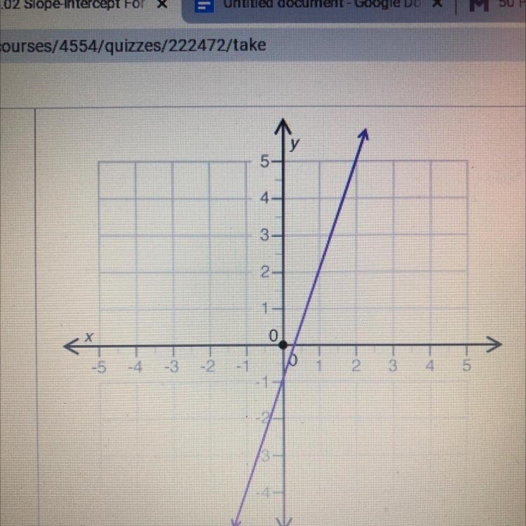 5 4 2 1 O 3 4 5 A Which equation best represents the line? (4 points) Oy - 3x - 1 Oy-example-1