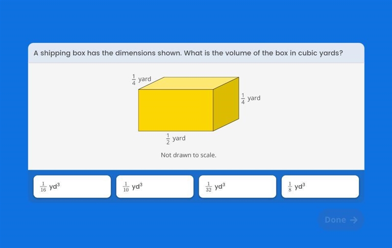 A shipping box has the dimensions shown. What is the volume of the box in cuvic yards-example-1