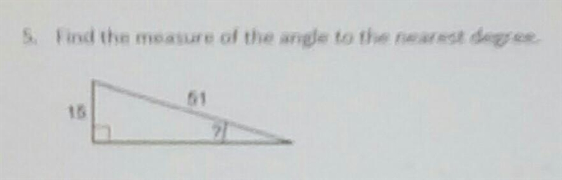 Plz help me find the measure of this angle to the nearest degree​-example-1