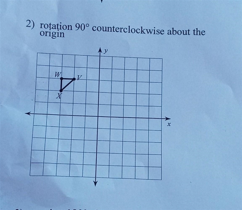 Rotation 90 degrees counterclockwise about the origin​-example-1