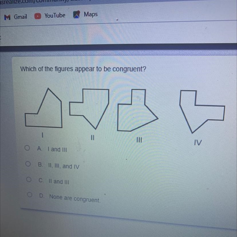 Which of the figures appear to to congruent-example-1