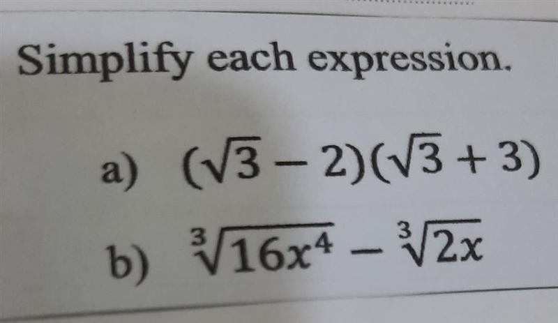 Simply this expression cube root 16x^4 - cube root 2x​-example-1