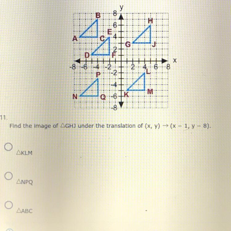 Find the imagine of (x-1 ,y -8 )-example-1