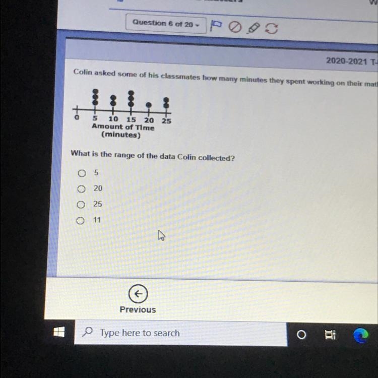 HELP MEEE Colin asked some of his classmates how many minutes they spent working on-example-1