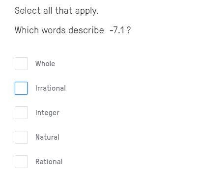 Select all that apply. Which words describe -7.1 ?-example-1