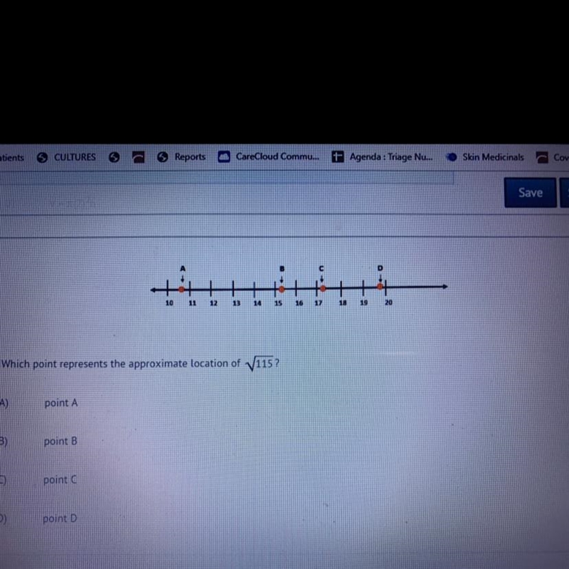 Which point represents the approximate location of V115?-example-1