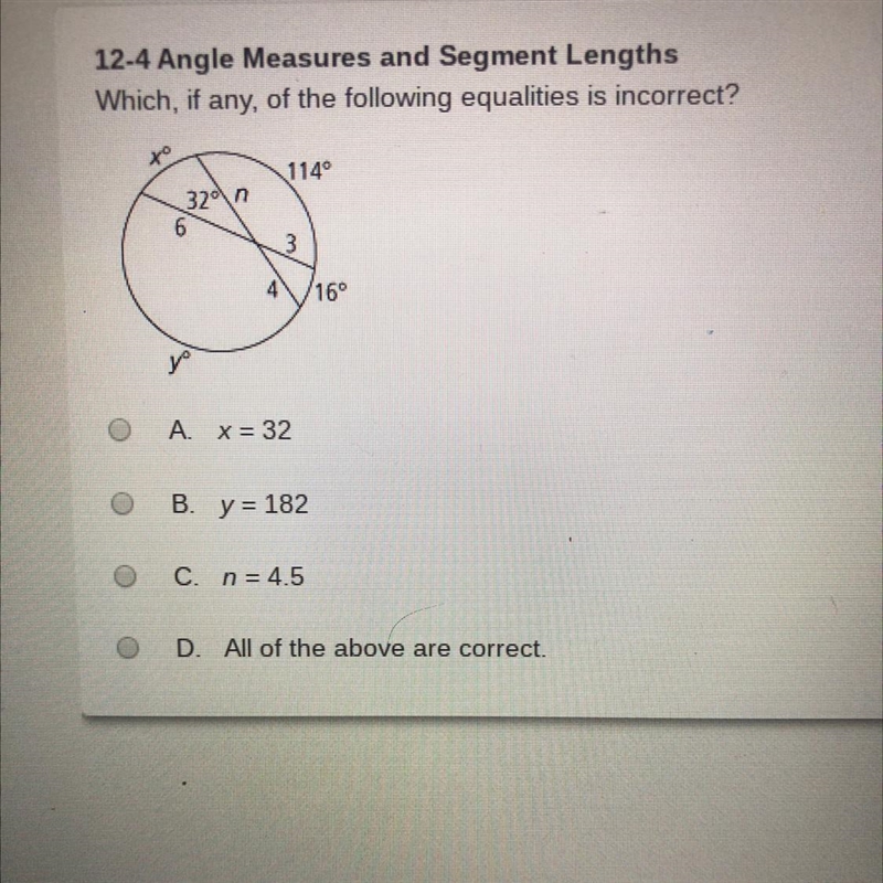 Which, if any , of the following equality’s is incorrect ?-example-1