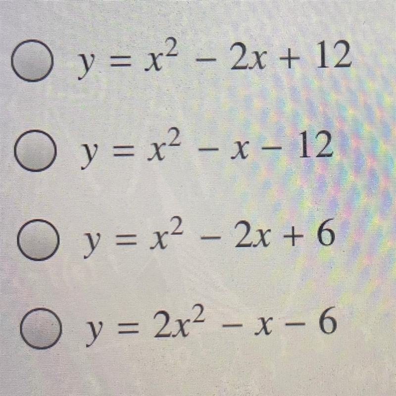 Which equation has roots -3 and 4-example-1