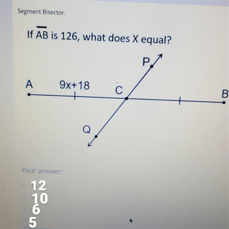 If AB is 126, what does x equal? HELPPP-example-1