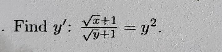 Find y' for the following. ​-example-1