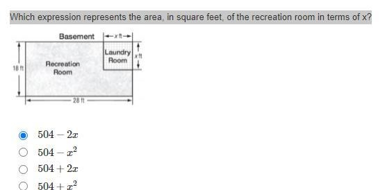 Help the question is "Which expression represents the area, in square feet, of-example-1