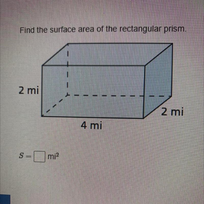 Find the surface area of rectangular prism. s=-example-1