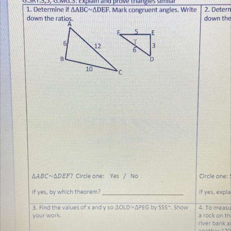 Mark congruent angles. Write down the ratios.-example-1