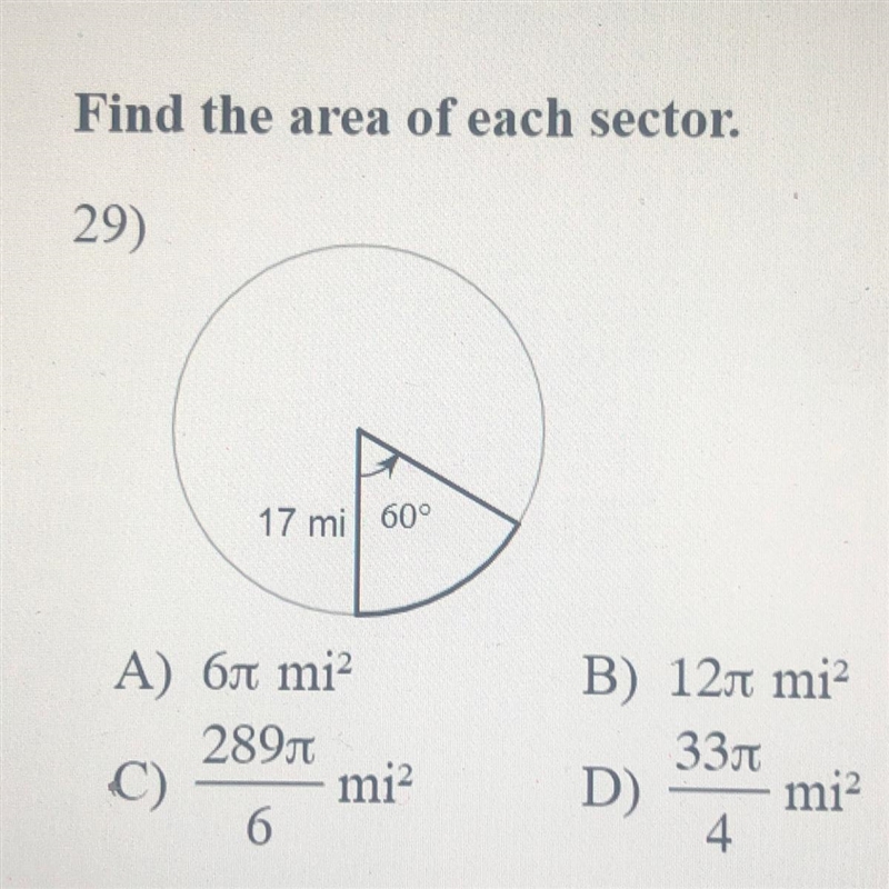 Find the area of each sector. Omg please help due in 5 min!!-example-1