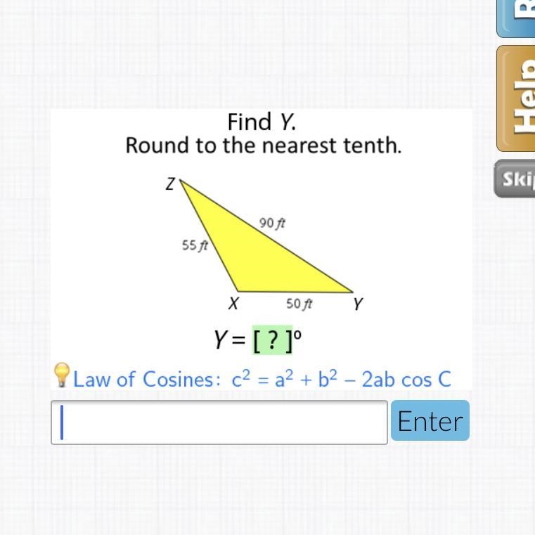 Find Y. round to the nearest tenth.-example-1