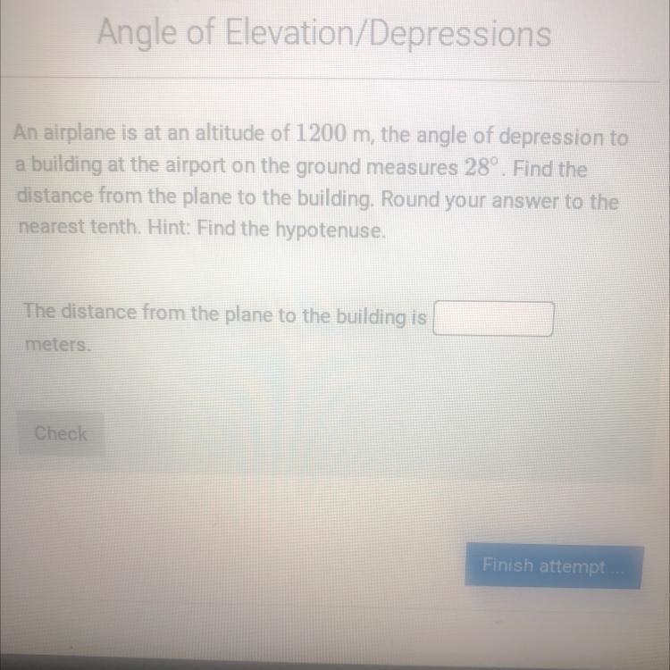 The distance from the plane to the building __ meters-example-1