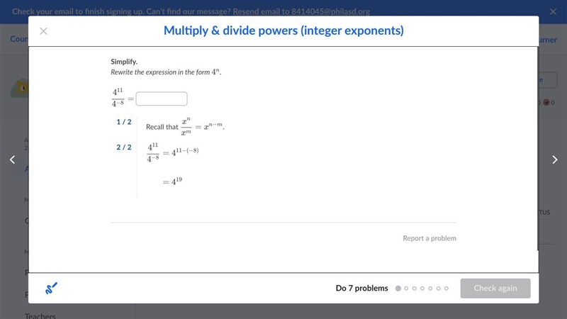 Simplify. Rewrite the expression in the form 4^n-example-1