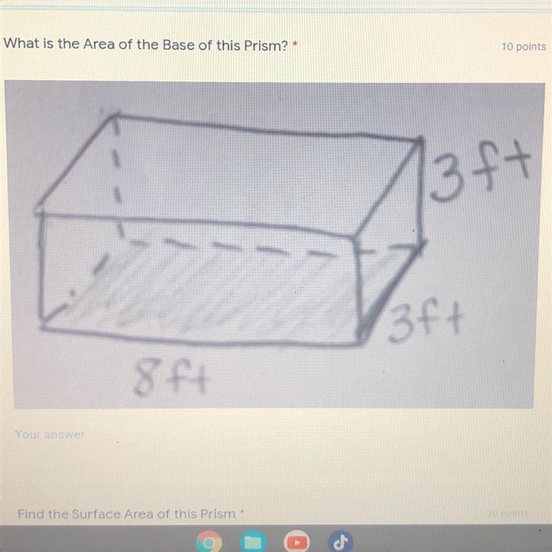 What is the area of the base of the prism?-example-1