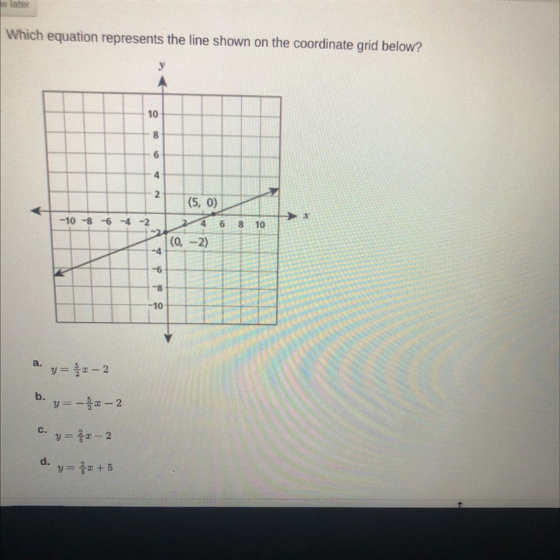 Which equation represents the line shown on the coordinates grid below?-example-1