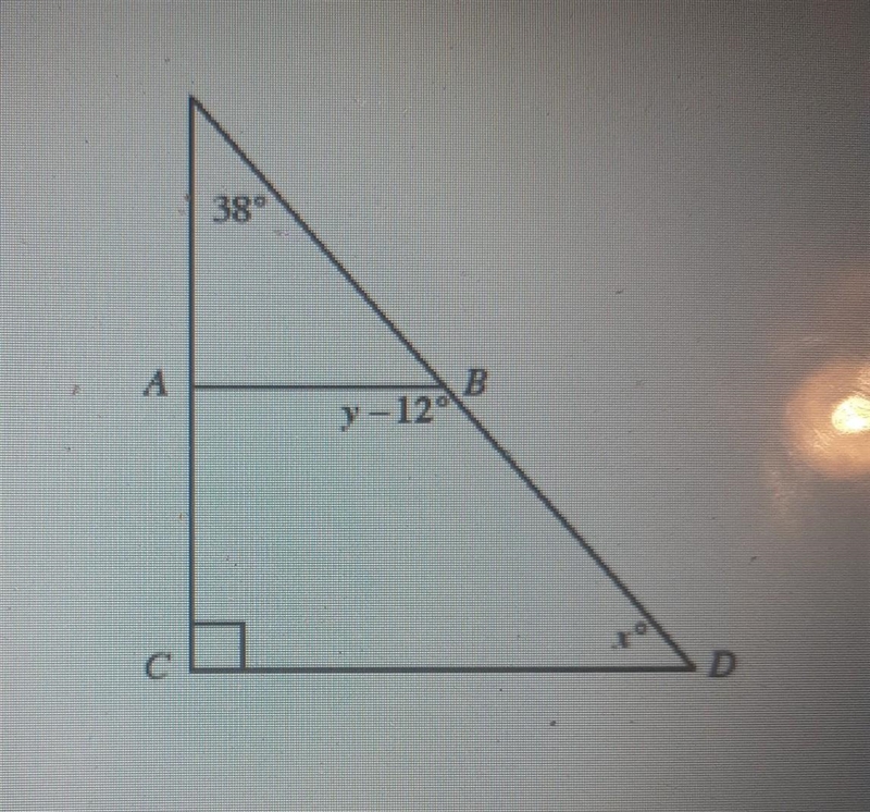 (30 points) in the figure AB/CD. What are the values of x and y? A: x=32, y=140 b-example-1