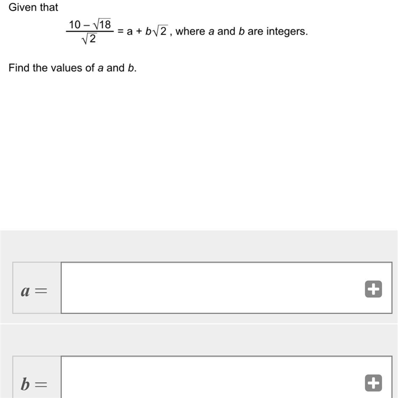 10-root18/root2 = a+broot2-example-1