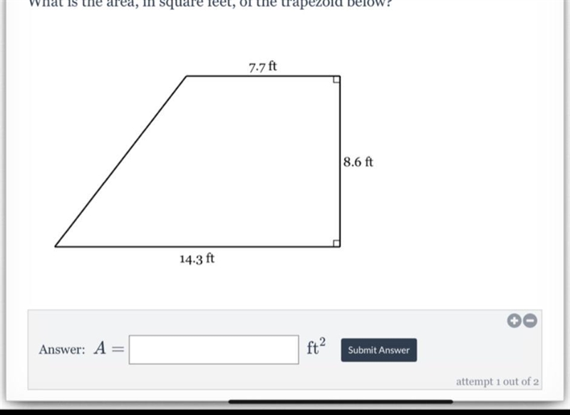 What is the are in square feet of the trapezoid-example-1