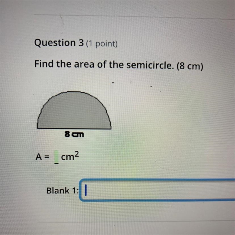 The area of the semi circle is 8-example-1