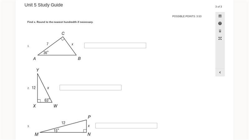 Find x. Round to the nearest tenth if necessary.-example-1