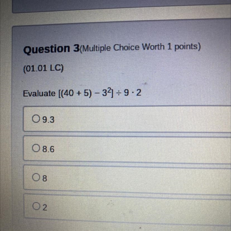 Evaluate [(40 + 5) - 3^2]= 9•2-example-1