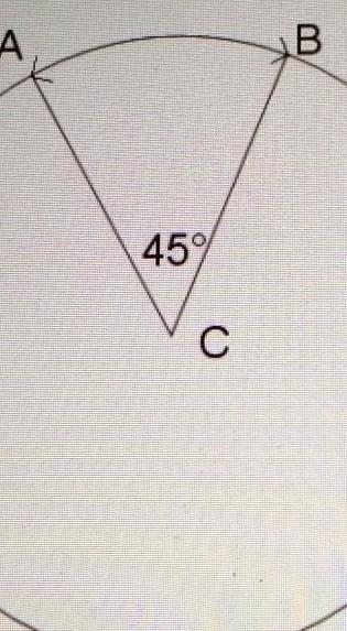 If the length of the shorter arc AB is 22 cm and C is the centre of the circle then-example-1