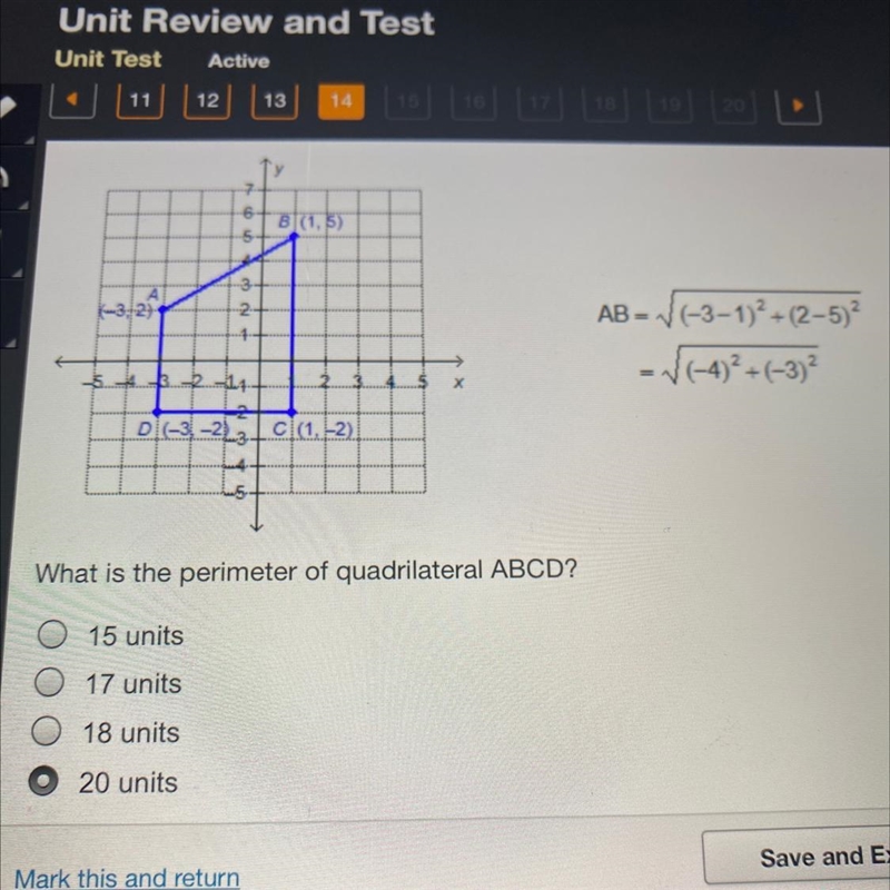 What is the perimeter of quadrilateral ABCD-example-1