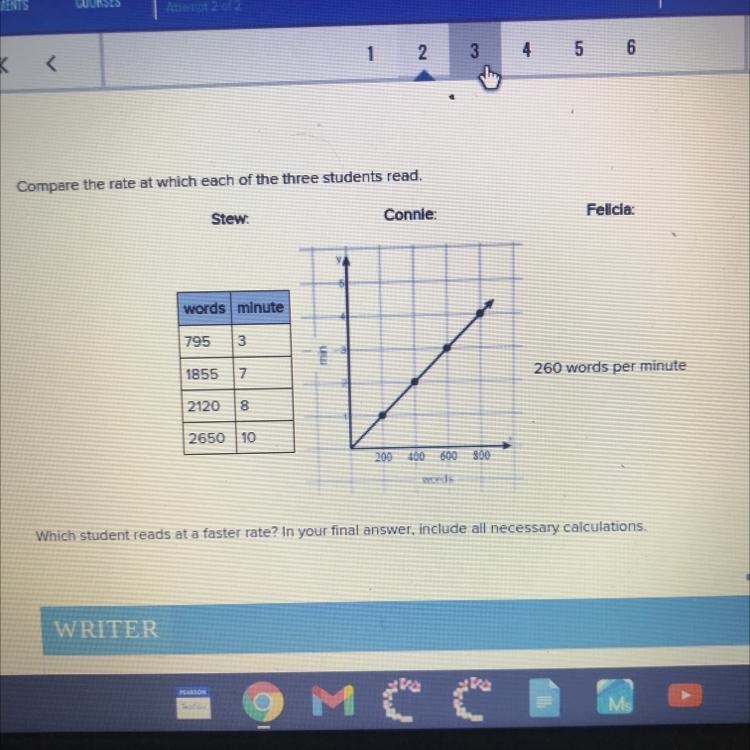 Which students reads the faster rate in your final answer include all necessary calculations-example-1