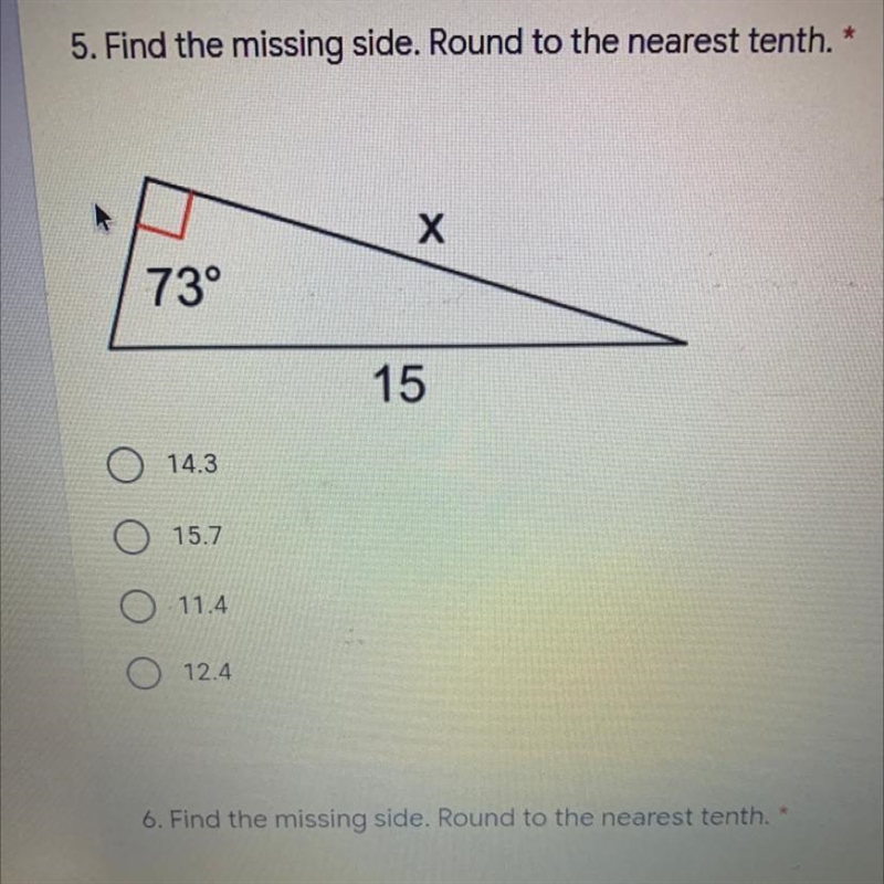 Find the missing side.-example-1