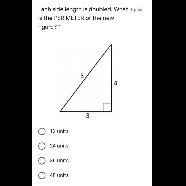 Each side length is doubled. What is the PERIMETER of the new figure?-example-1