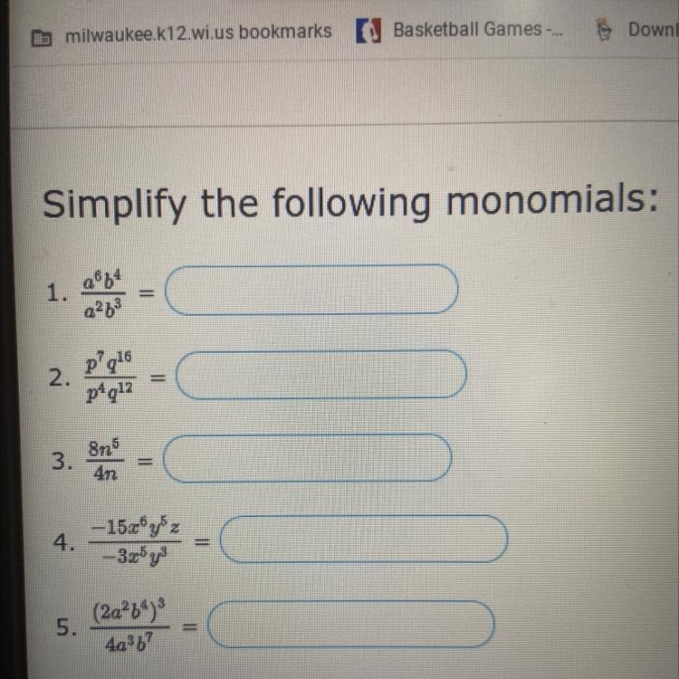 Simplify the following monomials pls-example-1