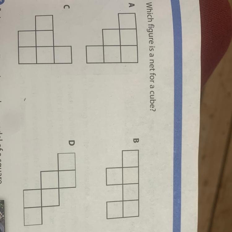 Which figure is a net for a cube?-example-1