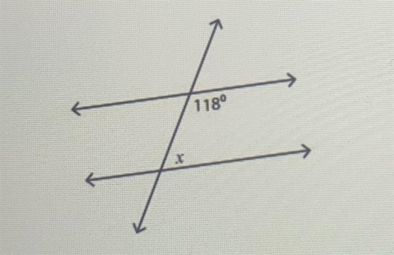 ASAP HELPP PLS!!!! Find the value of x. A) 62 B) -28 C) 180 D) None of these answers-example-1