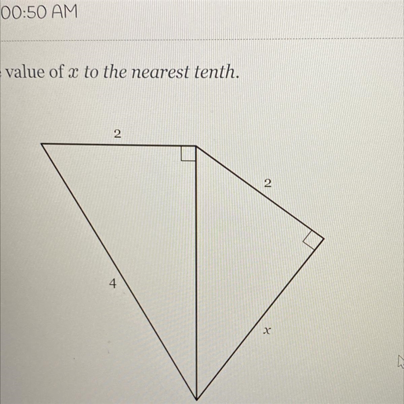 Find the value of x to the nearest tenth.-example-1