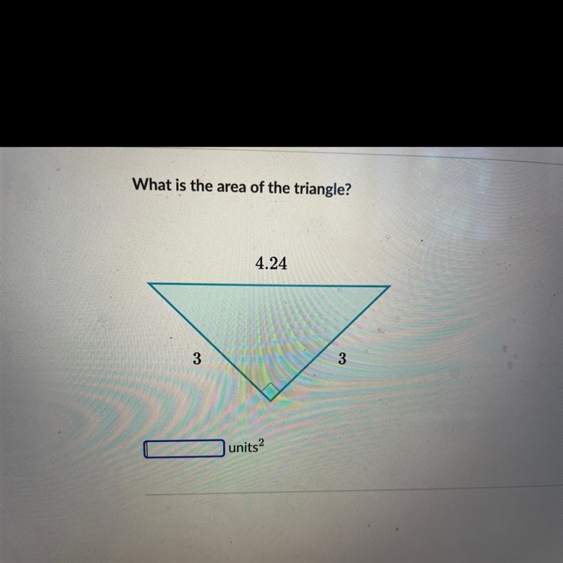 What is the area of the triangle? 4.24 3 3-example-1