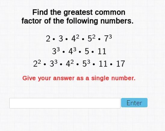 Find the greatest common factor of the following numbers.-example-1