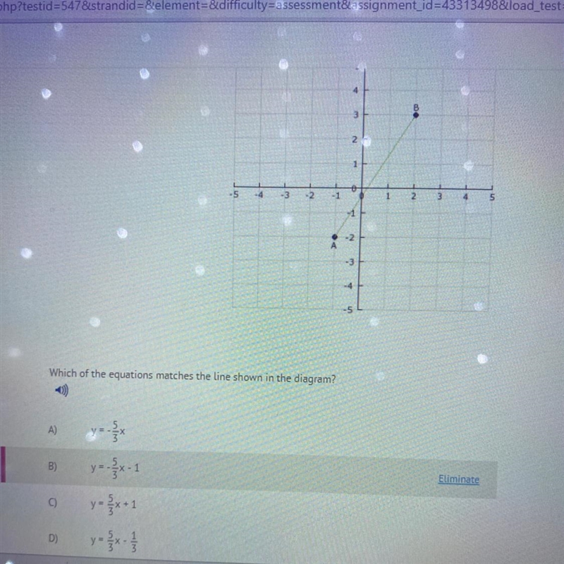 PLEASE HELP (LOOK AT THE PICTURE) Which of the equations matches the line shown in-example-1