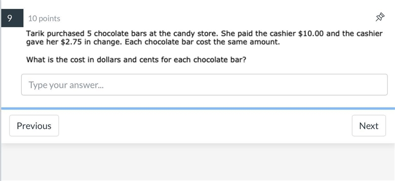 What is the cost in dollars and cents for each chocolate bar?-example-1