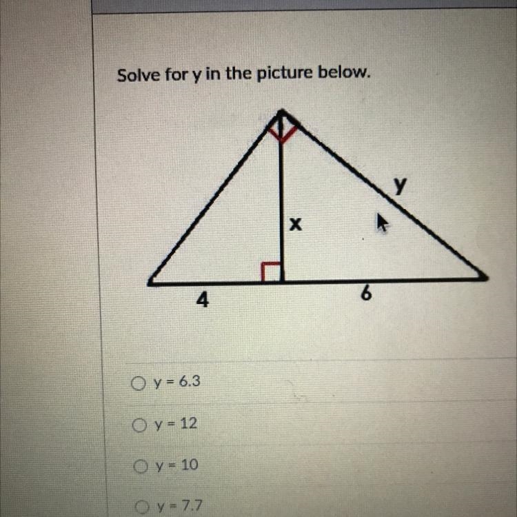 Solve for y in the picture below. х 4-example-1