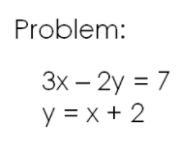 What is the solution to the system of linear equations? Show your work using either-example-1