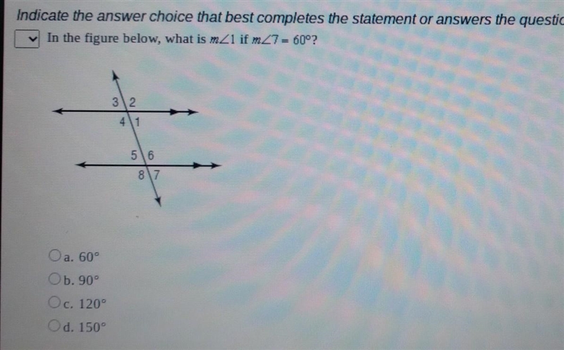 What is m<1 if m<7 = 60°? ​-example-1