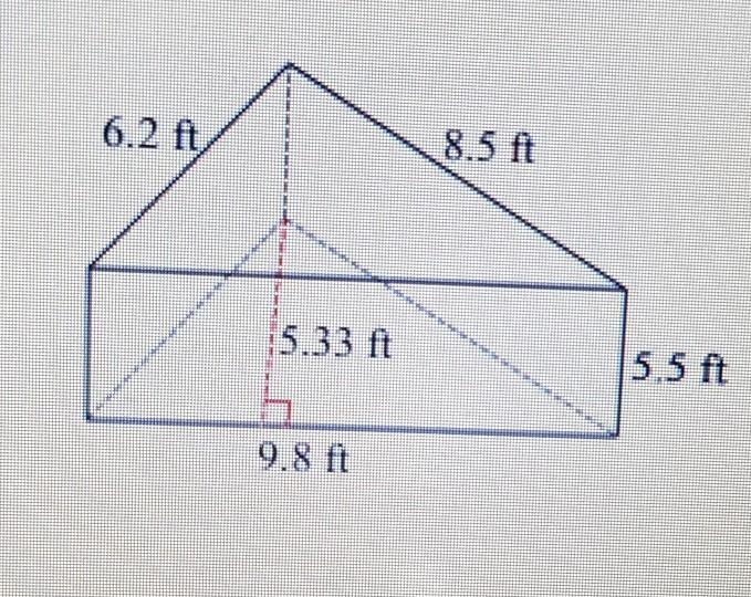 Find the surface area of the triangular prism below.​-example-1