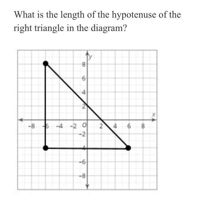 What is the length of the hypotenuse of the right triangle in the diagram?-example-1