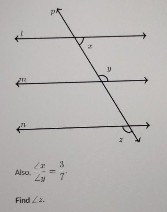 Linesl,mand n are parallel to each other and p is a transversal​-example-1