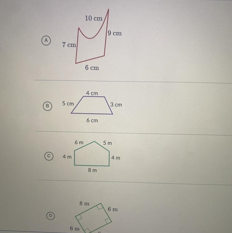 Which of the following shapes are quadrilaterals ? Please choose 2 correct answers-example-1