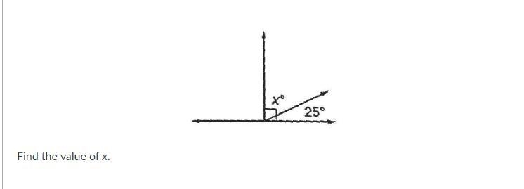 How would I find x? Would I have to do 180-25 and add the right angle? (Sorry I'm-example-1